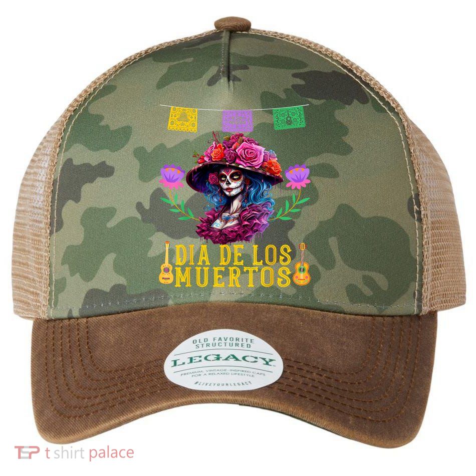 Dia De Los Muertos Costume Day Of The Dead Legacy Tie Dye Trucker Hat
