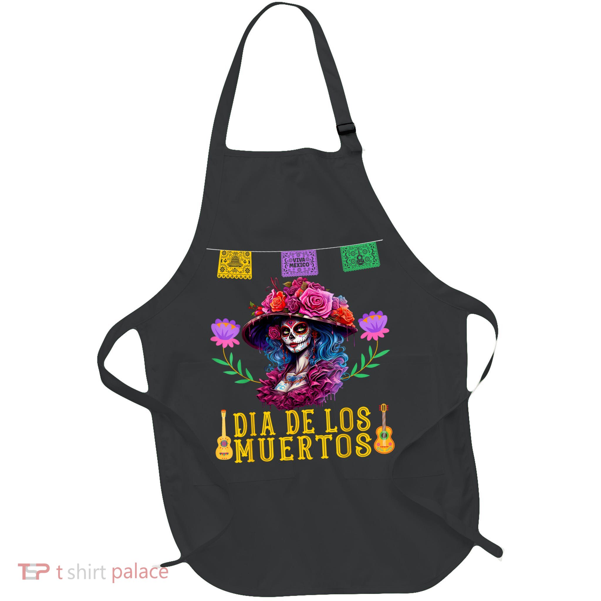 Dia De Los Muertos Costume Day Of The Dead Full-Length Apron With Pockets
