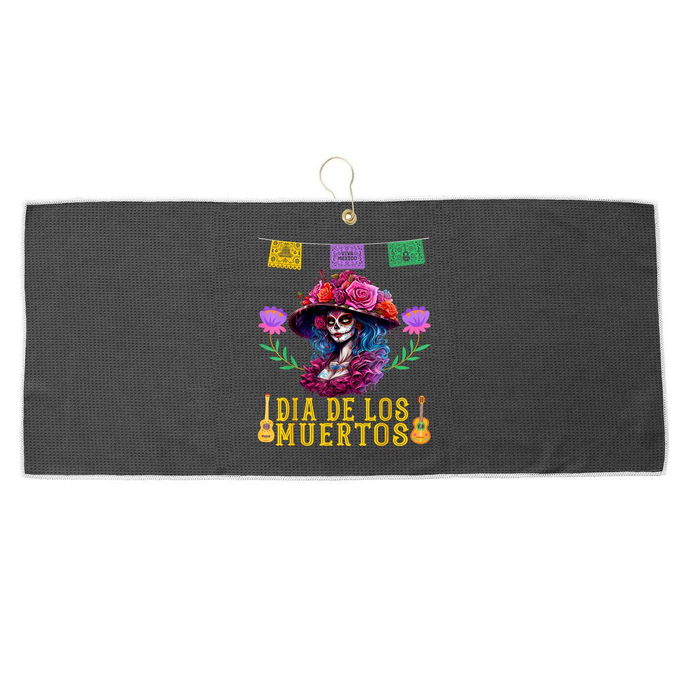Dia De Los Muertos Costume Day Of The Dead Large Microfiber Waffle Golf Towel