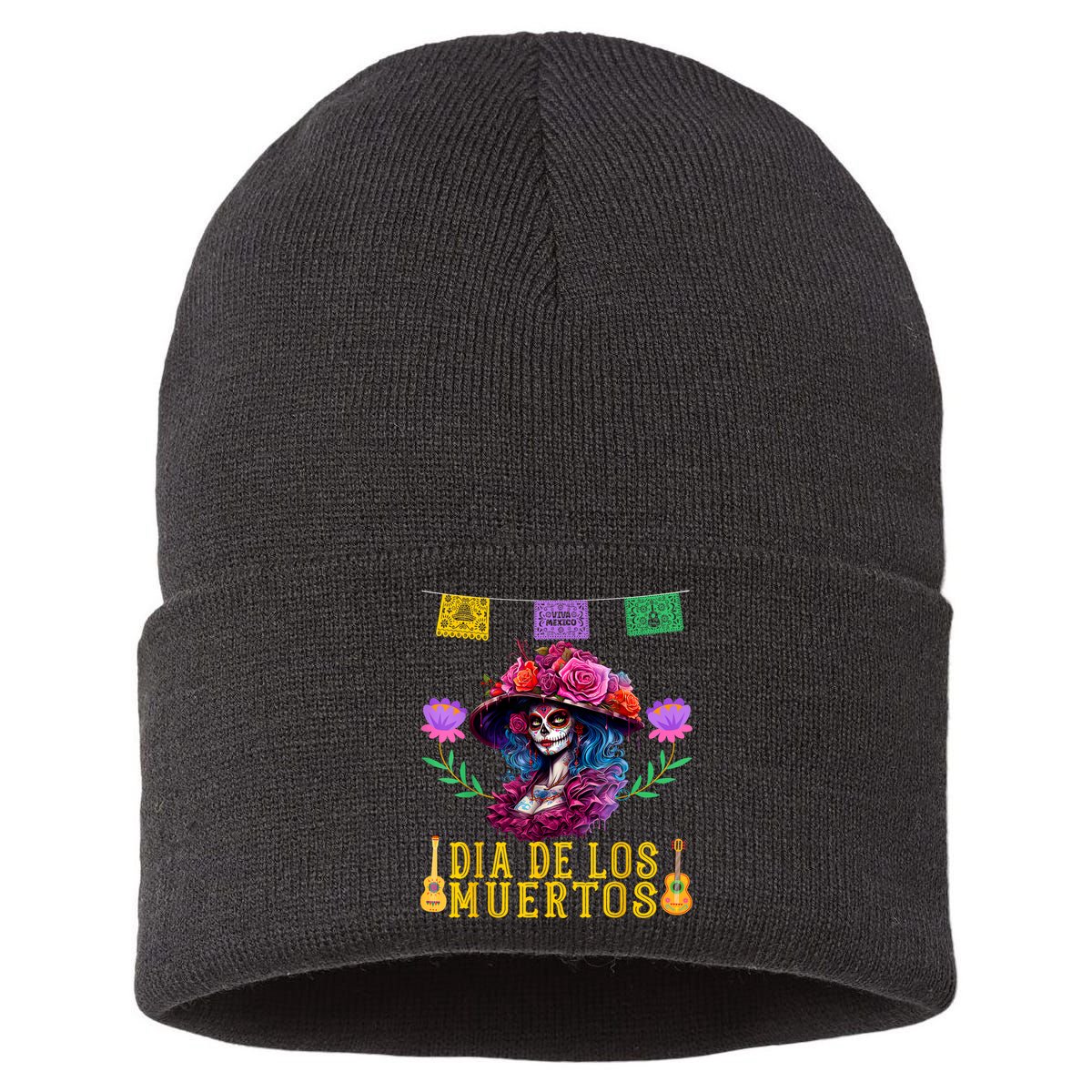 Dia De Los Muertos Costume Day Of The Dead Sustainable Knit Beanie