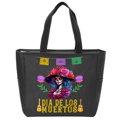 Dia De Los Muertos Costume Day Of The Dead Zip Tote Bag