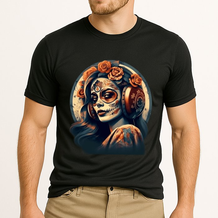 Dia De Los Muertos Calavera Retro Bomber Pinup Sugar Skull Cooling Performance Crew T-Shirt