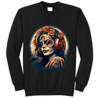 Dia De Los Muertos Calavera Retro Bomber Pinup Sugar Skull Sweatshirt