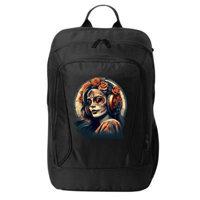 Dia De Los Muertos Calavera Retro Bomber Pinup Sugar Skull City Backpack
