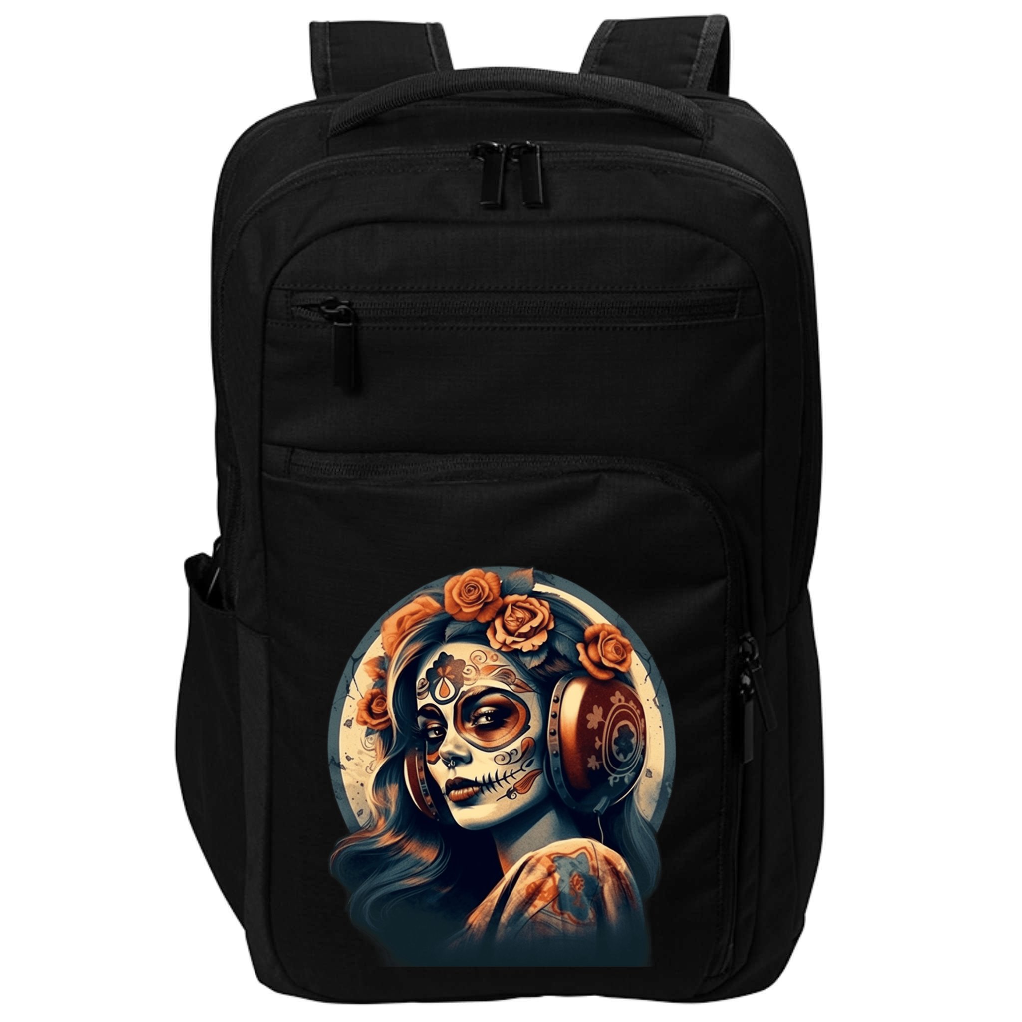 Dia De Los Muertos Calavera Retro Bomber Pinup Sugar Skull Impact Tech Backpack