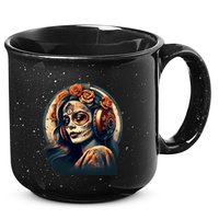 Dia De Los Muertos Calavera Retro Bomber Pinup Sugar Skull 15oz Campfire Ceramic Mug