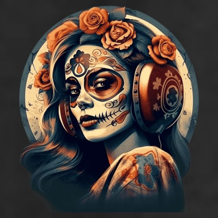 Dia De Los Muertos Calavera Retro Bomber Pinup Sugar Skull Beanie