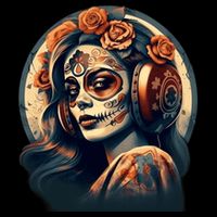 Dia De Los Muertos Calavera Retro Bomber Pinup Sugar Skull Drawstring Bag