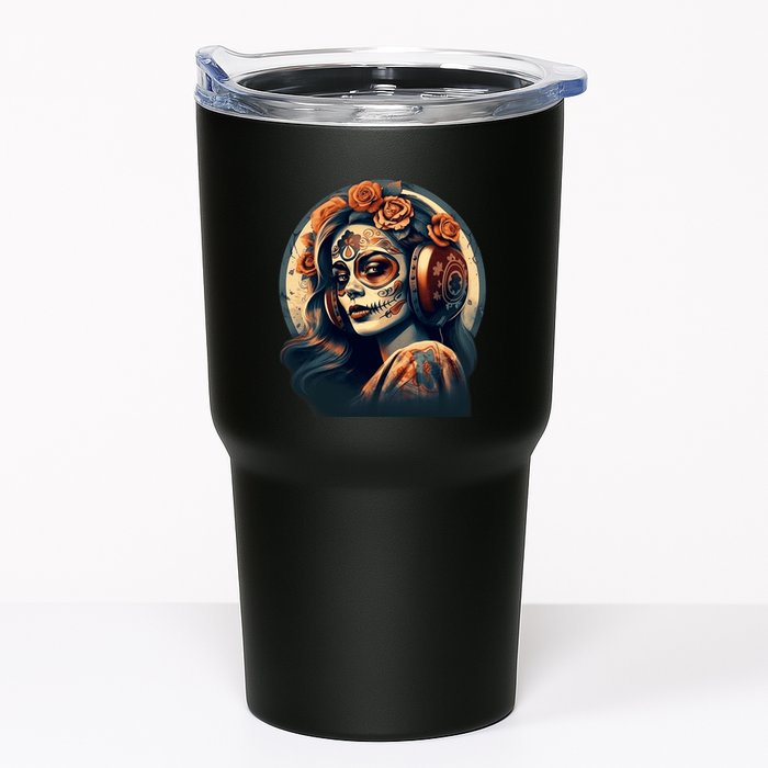 Dia De Los Muertos Calavera Retro Bomber Pinup Sugar Skull Tumbler