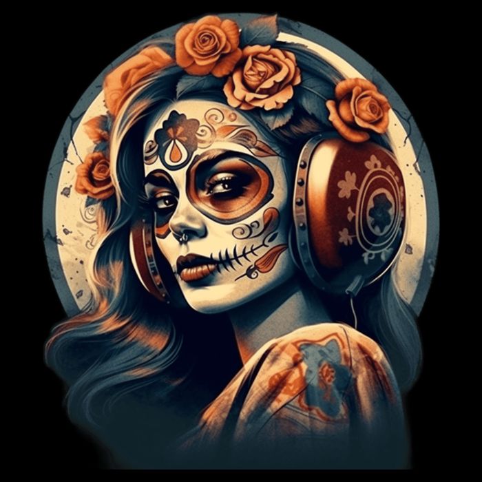 Dia De Los Muertos Calavera Retro Bomber Pinup Sugar Skull Tall Sweatshirt