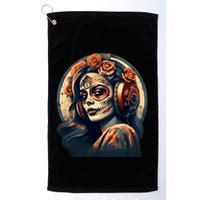 Dia De Los Muertos Calavera Retro Bomber Pinup Sugar Skull Golf Towel