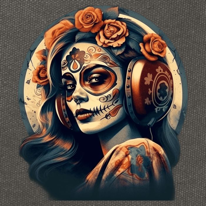 Dia De Los Muertos Calavera Retro Bomber Pinup Sugar Skull Cotton Canvas Backpack