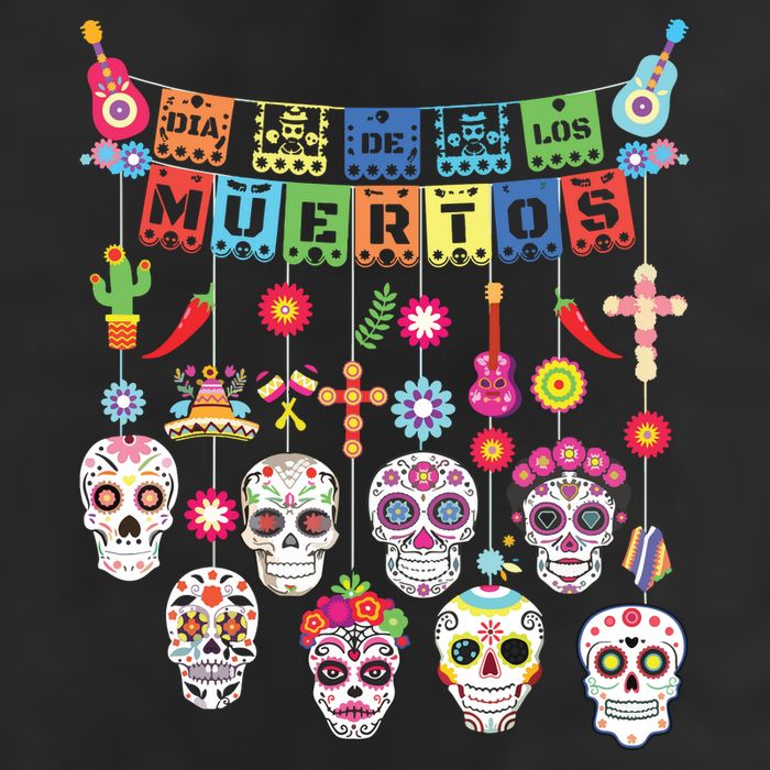 Dia De Los Muertos Funny Day Of The Dead Hanging Skulls Cool Comfort Performance Bucket Hat
