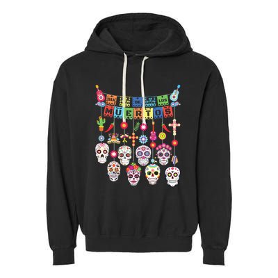 Dia De Los Muertos Funny Day Of The Dead Hanging Skulls Garment-Dyed Fleece Hoodie