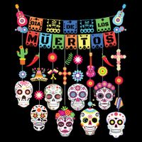 Dia De Los Muertos Funny Day Of The Dead Hanging Skulls 7-Panel Snapback Hat