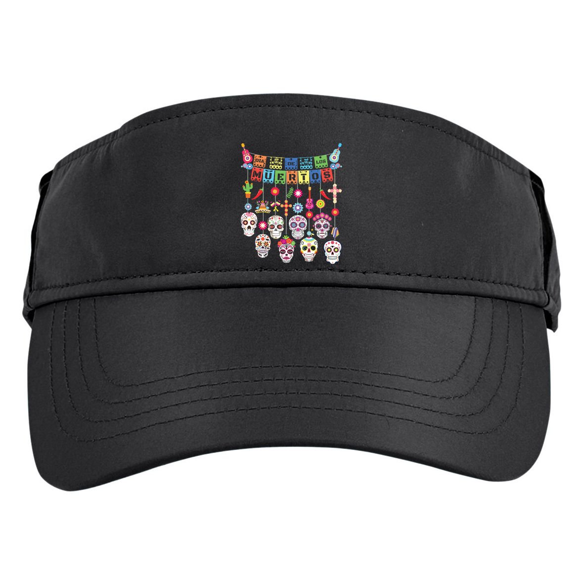 Dia De Los Muertos Funny Day Of The Dead Hanging Skulls Adult Drive Performance Visor
