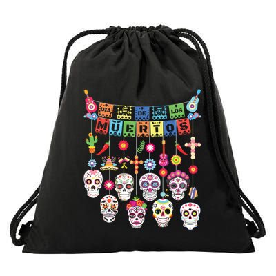 Dia De Los Muertos Funny Day Of The Dead Hanging Skulls Drawstring Bag