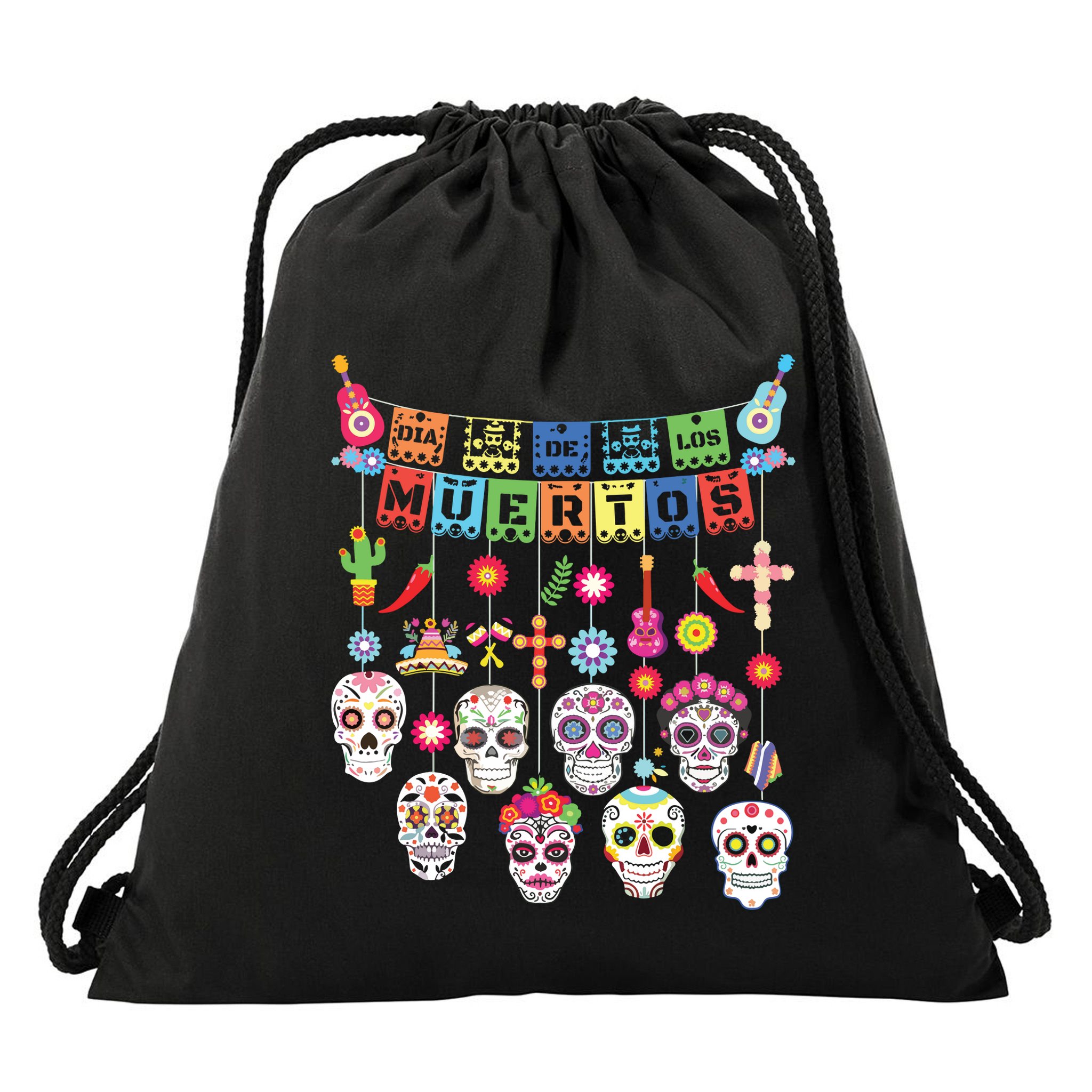 Dia De Los Muertos Funny Day Of The Dead Hanging Skulls Drawstring Bag