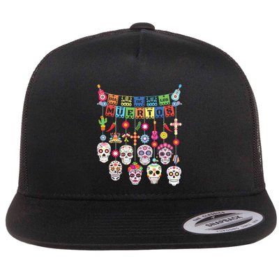 Dia De Los Muertos Funny Day Of The Dead Hanging Skulls Flatbill Hat