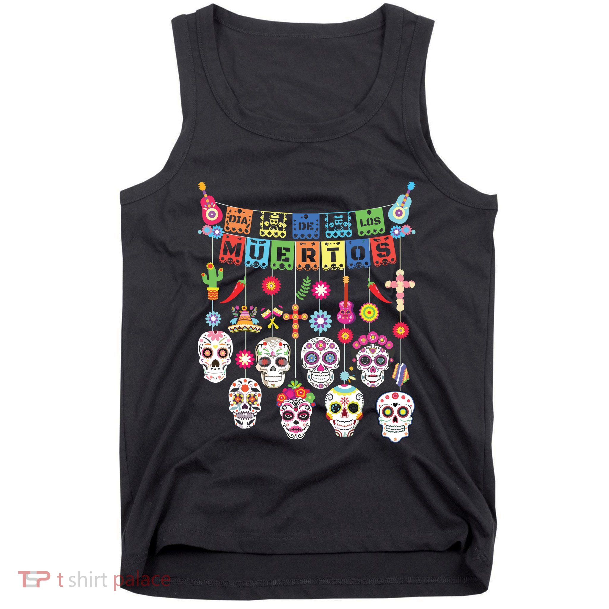 Dia De Los Muertos Funny Day Of The Dead Hanging Skulls Tank Top