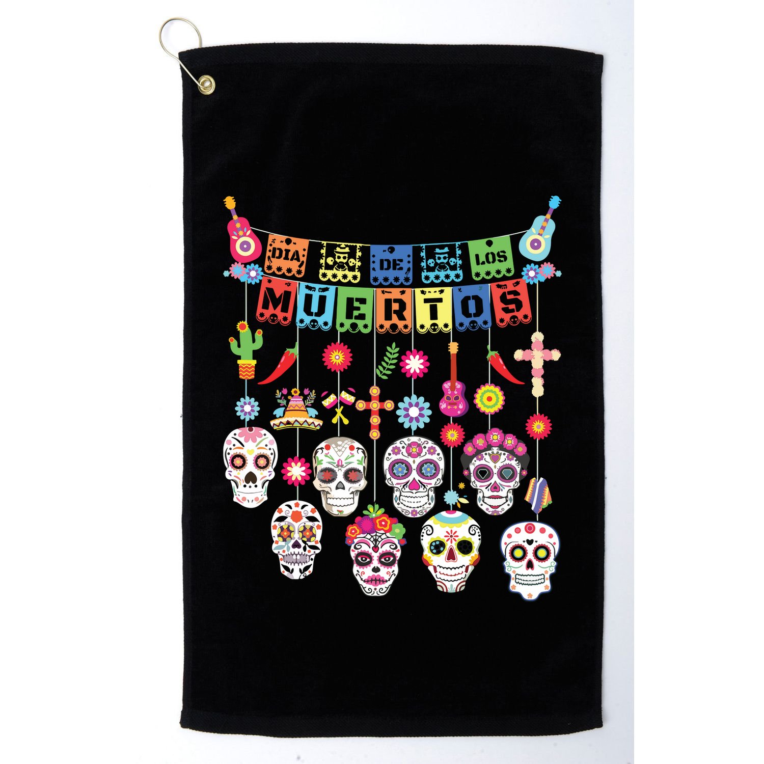 Dia De Los Muertos Funny Day Of The Dead Hanging Skulls Golf Towel