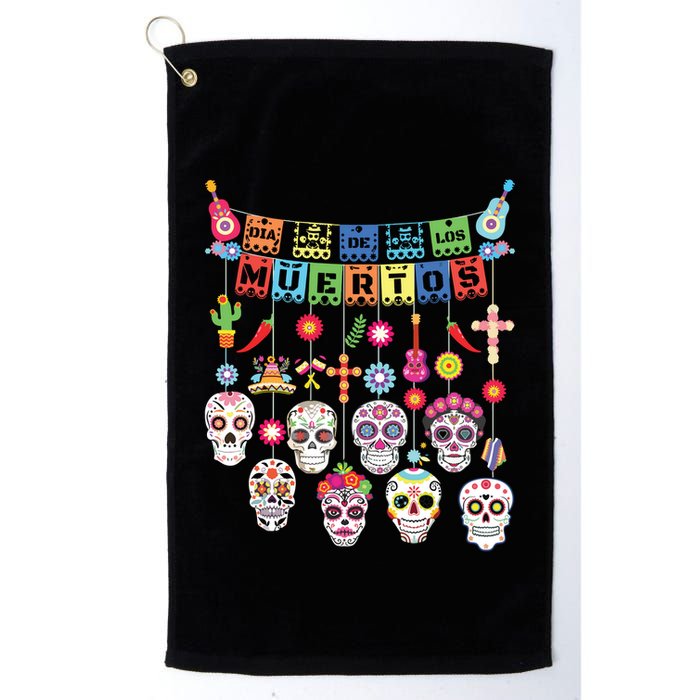 Dia De Los Muertos Funny Day Of The Dead Hanging Skulls Golf Towel