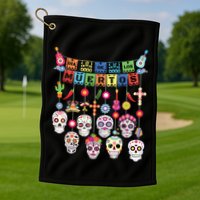 Dia De Los Muertos Funny Day Of The Dead Hanging Skulls Golf Towel
