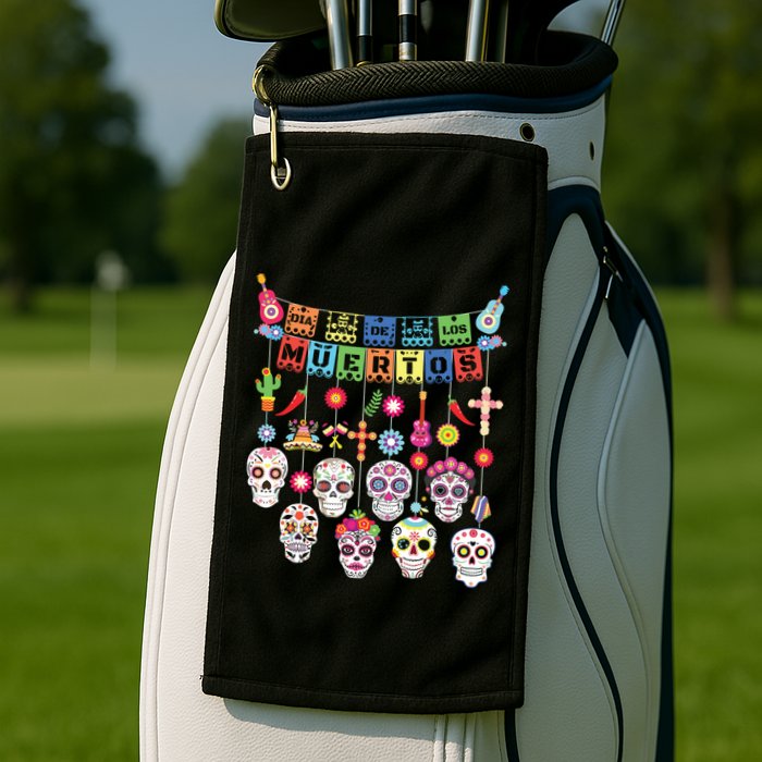 Dia De Los Muertos Funny Day Of The Dead Hanging Skulls Golf Towel