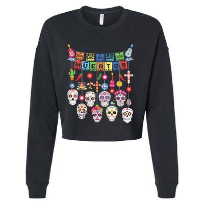 Dia De Los Muertos Funny Day Of The Dead Hanging Skulls Cropped Pullover Crew