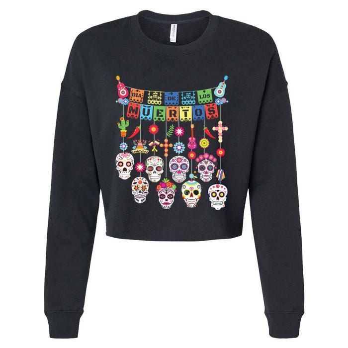 Dia De Los Muertos Funny Day Of The Dead Hanging Skulls Cropped Pullover Crew