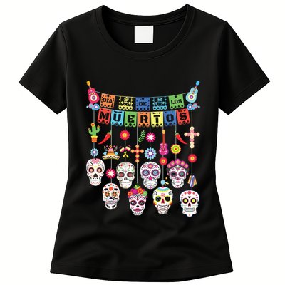 Dia De Los Muertos Funny Day Of The Dead Hanging Skulls Womens T-Shirt