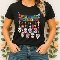 Dia De Los Muertos Funny Day Of The Dead Hanging Skulls Womens T-Shirt