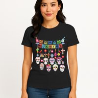 Dia De Los Muertos Funny Day Of The Dead Hanging Skulls Womens T-Shirt