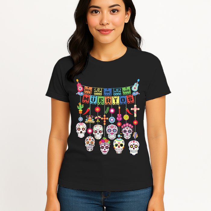 Dia De Los Muertos Funny Day Of The Dead Hanging Skulls Womens T-Shirt