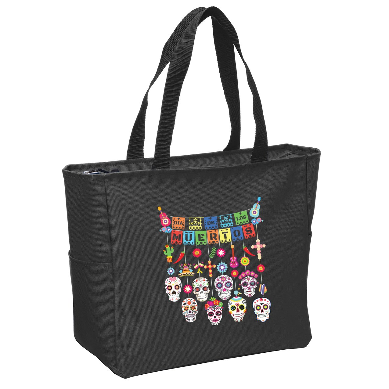 Dia De Los Muertos Funny Day Of The Dead Hanging Skulls Zip Tote Bag