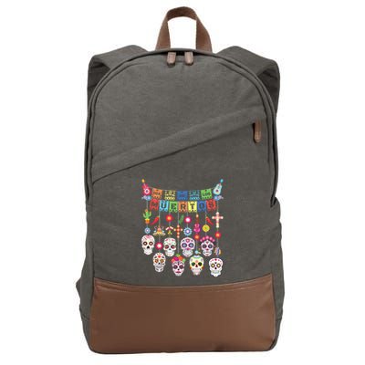 Dia De Los Muertos Funny Day Of The Dead Hanging Skulls Cotton Canvas Backpack