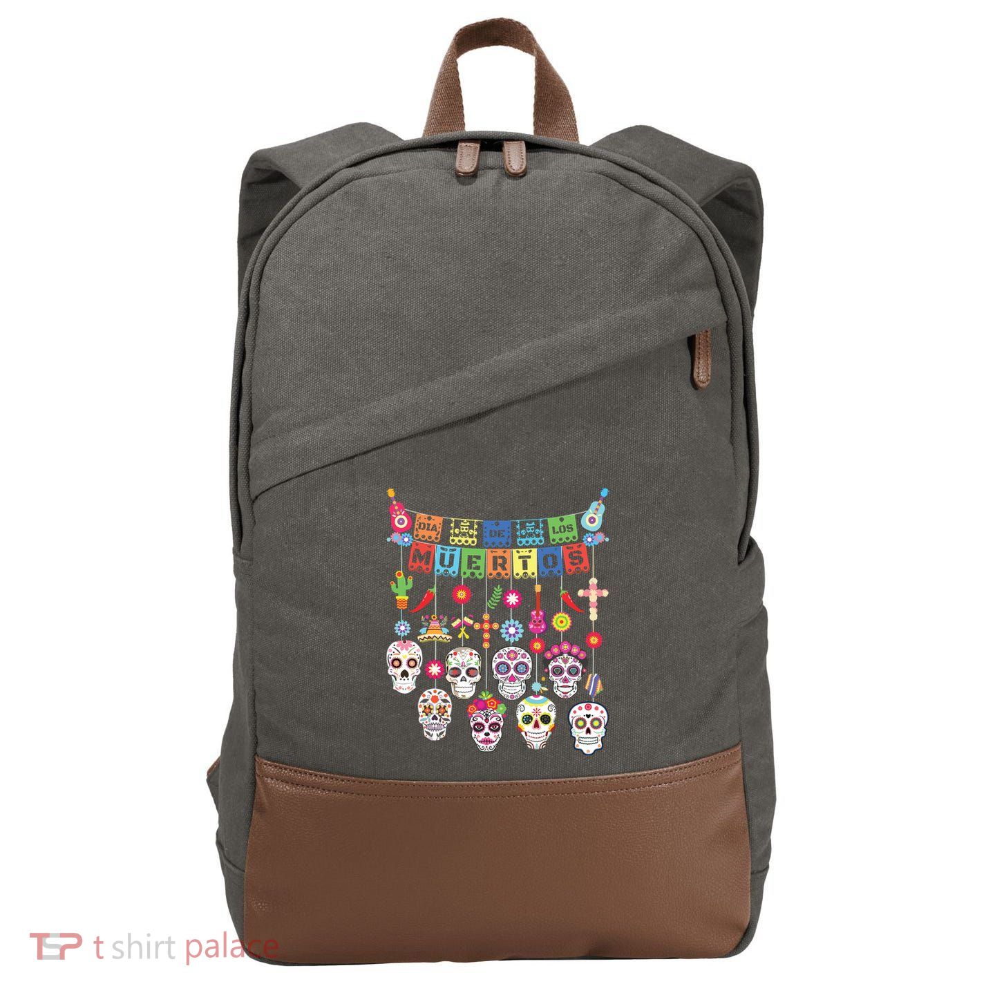 Dia De Los Muertos Funny Day Of The Dead Hanging Skulls Cotton Canvas Backpack