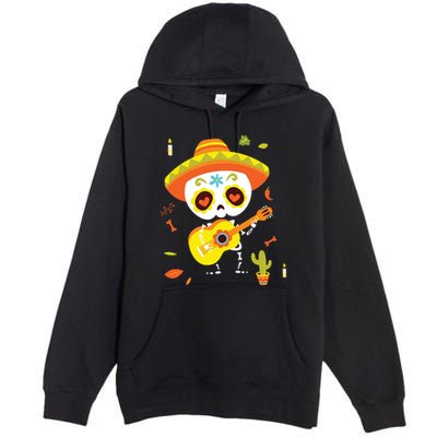 Dia De Los Muertos Mexican Kids Skeleton Sugar Skull Premium Pullover Hoodie