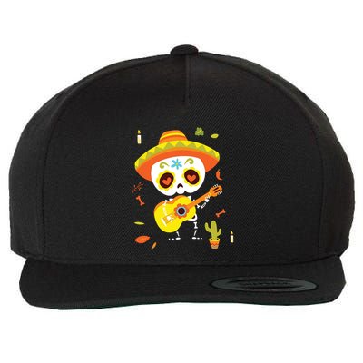 Dia De Los Muertos Mexican Kids Skeleton Sugar Skull Wool Snapback Cap
