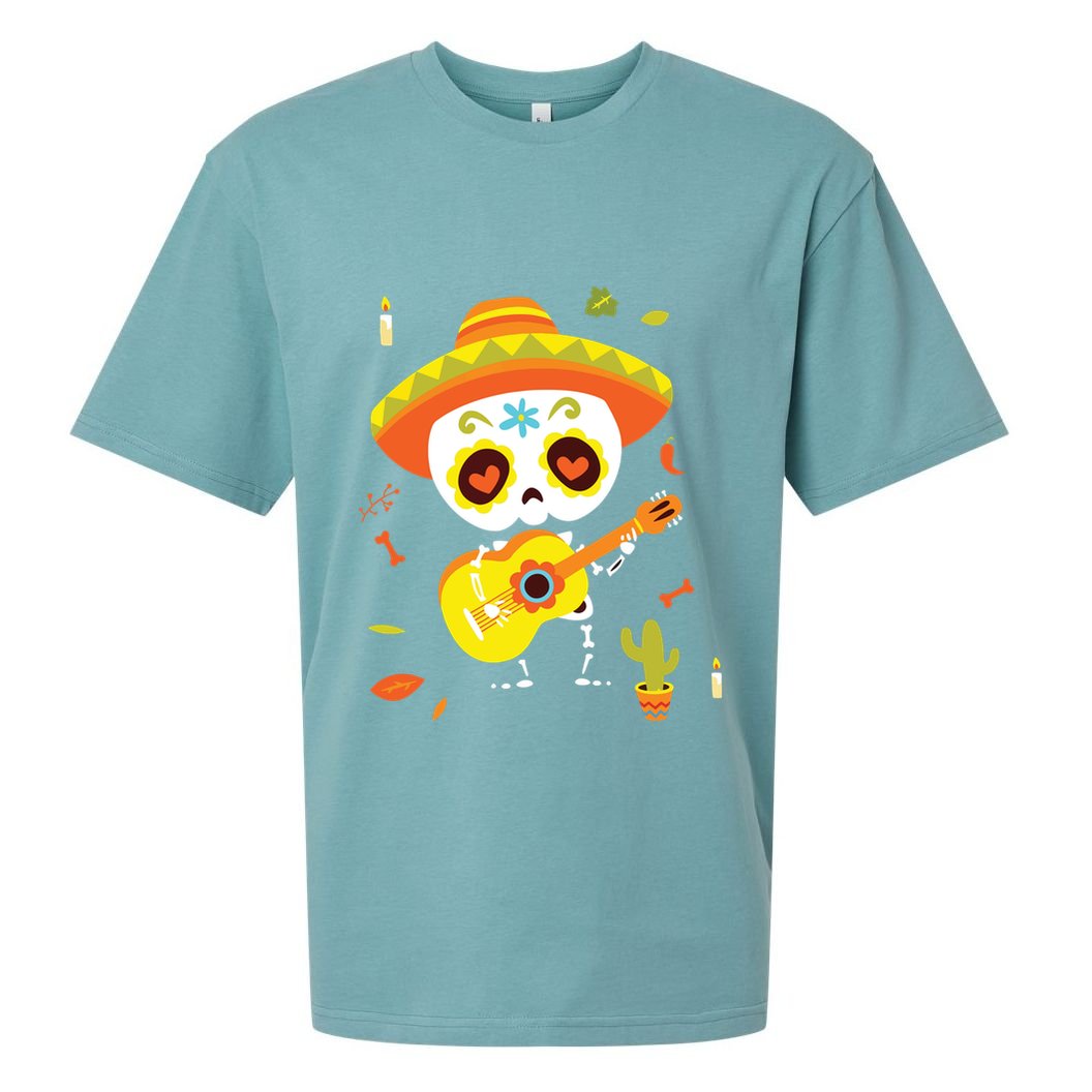 Dia De Los Muertos Mexican Kids Skeleton Sugar Skull Sueded Cloud Jersey T-Shirt