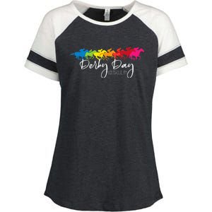 Derby Day Louisville Kentucky Horse Racing Enza Ladies Jersey Colorblock Tee