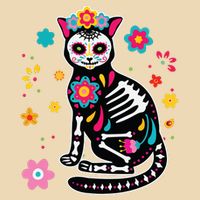 Dia De Los Muertos Cat Sugar Skull Mexican Day Of Dead Bag