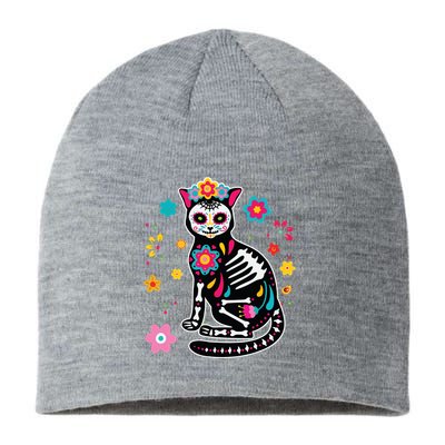 Dia De Los Muertos Cat Sugar Skull Mexican Day Of Dead Sustainable Beanie