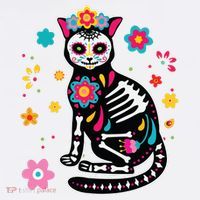 Dia De Los Muertos Cat Sugar Skull Mexican Day Of Dead Magnet
