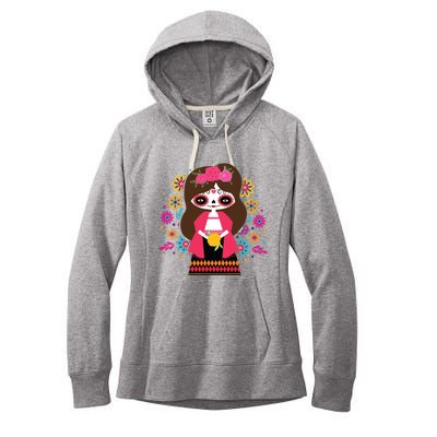 Dia De Los Muertos Mexican Kids Girl Sugar Skull Women's Fleece Hoodie