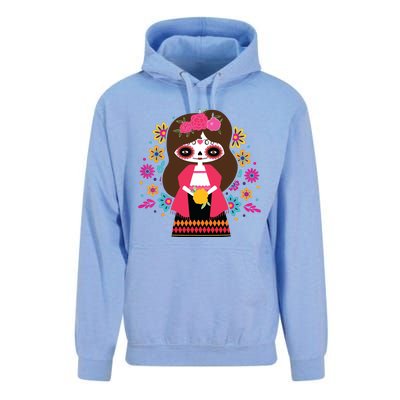 Dia De Los Muertos Mexican Kids Girl Sugar Skull Unisex Surf Hoodie