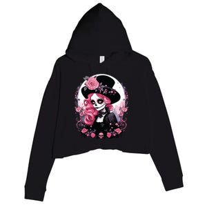 Dia De Los Muertos La Catrina Day Of The Dead Crop Fleece Hoodie