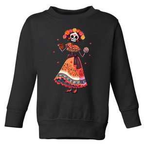 Dia De Los Muertos Day Of The Dead Mexican Sugar Skeleton Toddler Sweatshirt