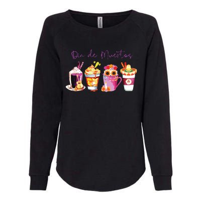 Dia De Los Muertos Skull Coffee Latte Day Of The Dead Drinks Womens California Wash Sweatshirt