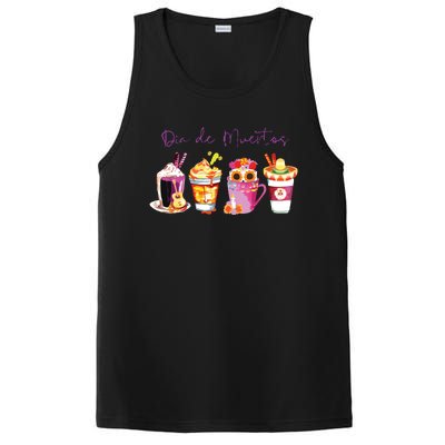 Dia De Los Muertos Skull Coffee Latte Day Of The Dead Drinks PosiCharge Competitor Tank